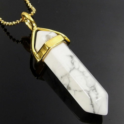 Howlite Gemstone Pendant Necklace